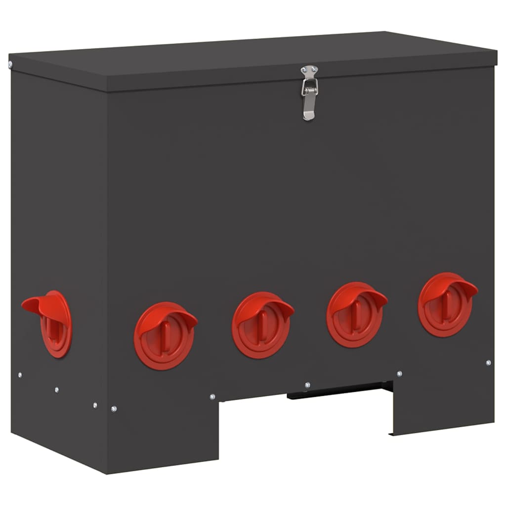 vidaXL Ταΐστρα κοτόπουλων 2 Μαύρο 60,5 x 29 x 51 εκ. 25 kg