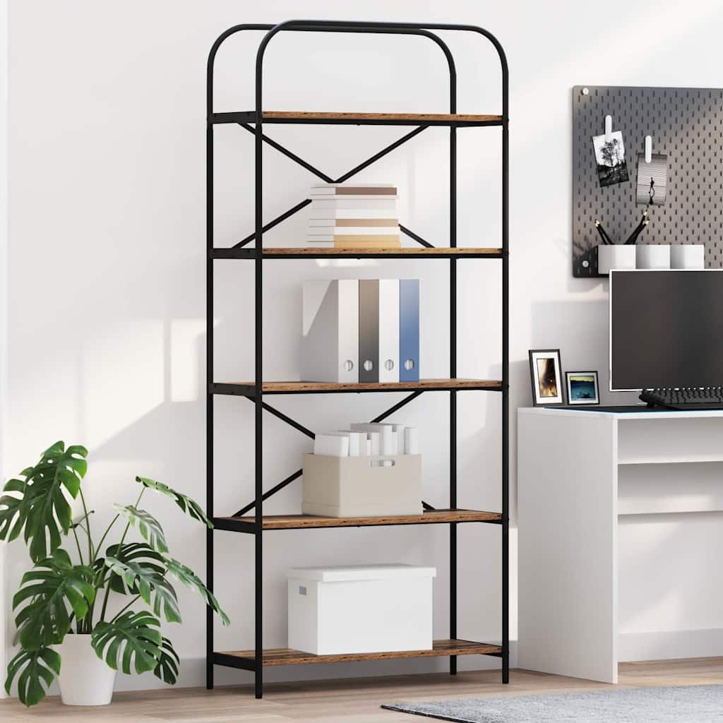 vidaXL Ράφι Βιβλίων Παλιό ξύλο 80 x 30 x 183 εκ Επεξεργασμένο ξύλο