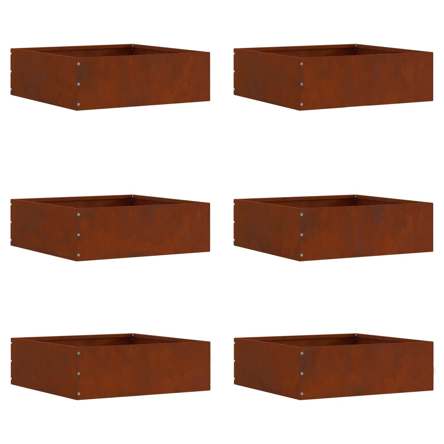 vidaXL Περίγραμμα γκαζόν 6 τμχ. 40 x 40 x 13 cm Σκ rusty
