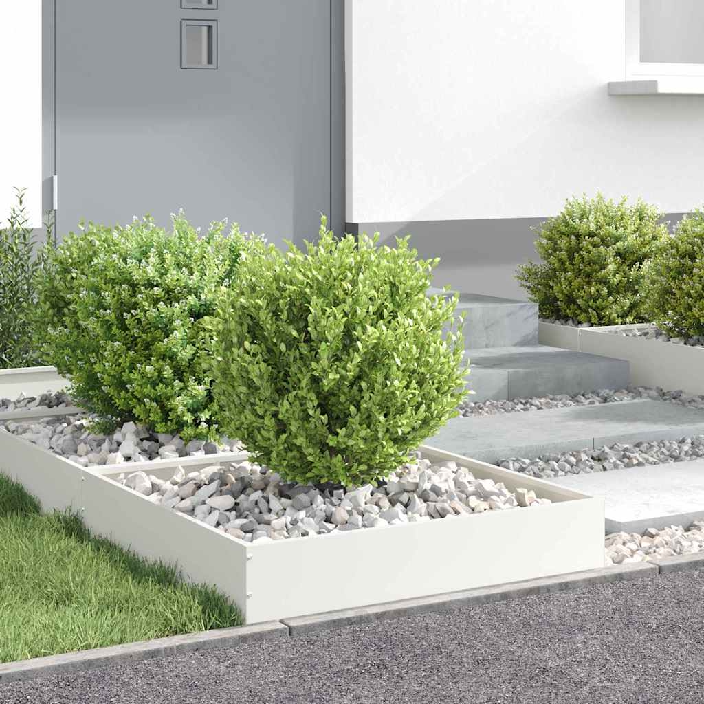 vidaXL Περίγραμμα γκαζόν 60 x 60 x 13 εκ Ατσάλι Λευκό