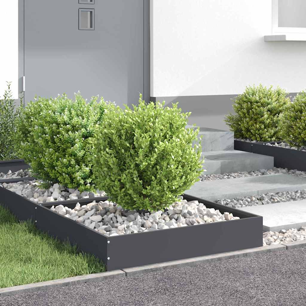vidaXL Περίγραμμα γκαζόν 60 x 60 x 13 εκ Ατσάλι Ανθρακί