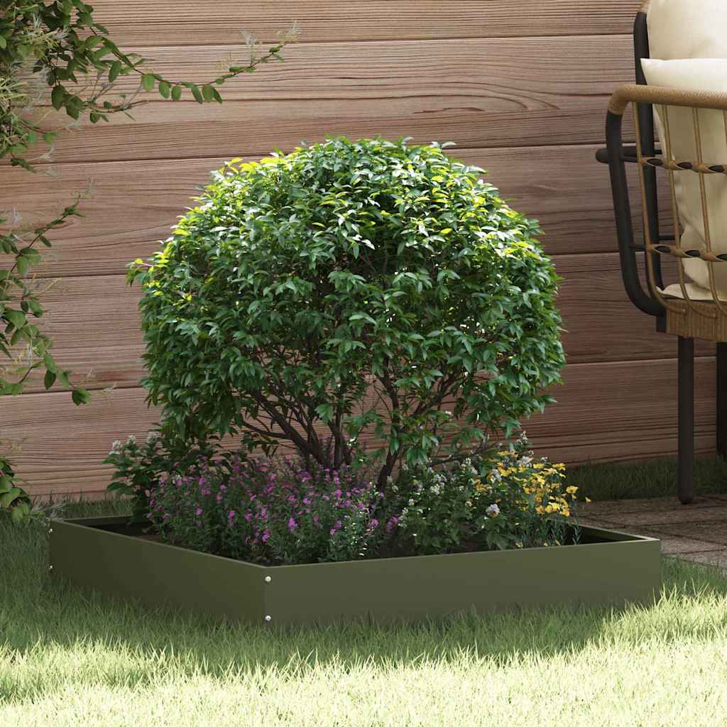 vidaXL Περίγραμμα γκαζόν 60 x 60 x 13 εκ Ατσάλι Λαδί