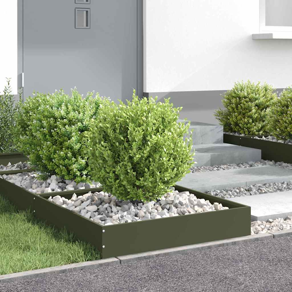 vidaXL Περίγραμμα γκαζόν 60 x 60 x 13 εκ Ατσάλι Λαδί