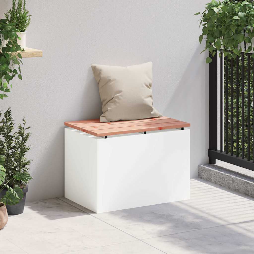 vidaXL Παγκάκι κήπου Λευκό 60 x 40 x 43 εκ Ατσάλι