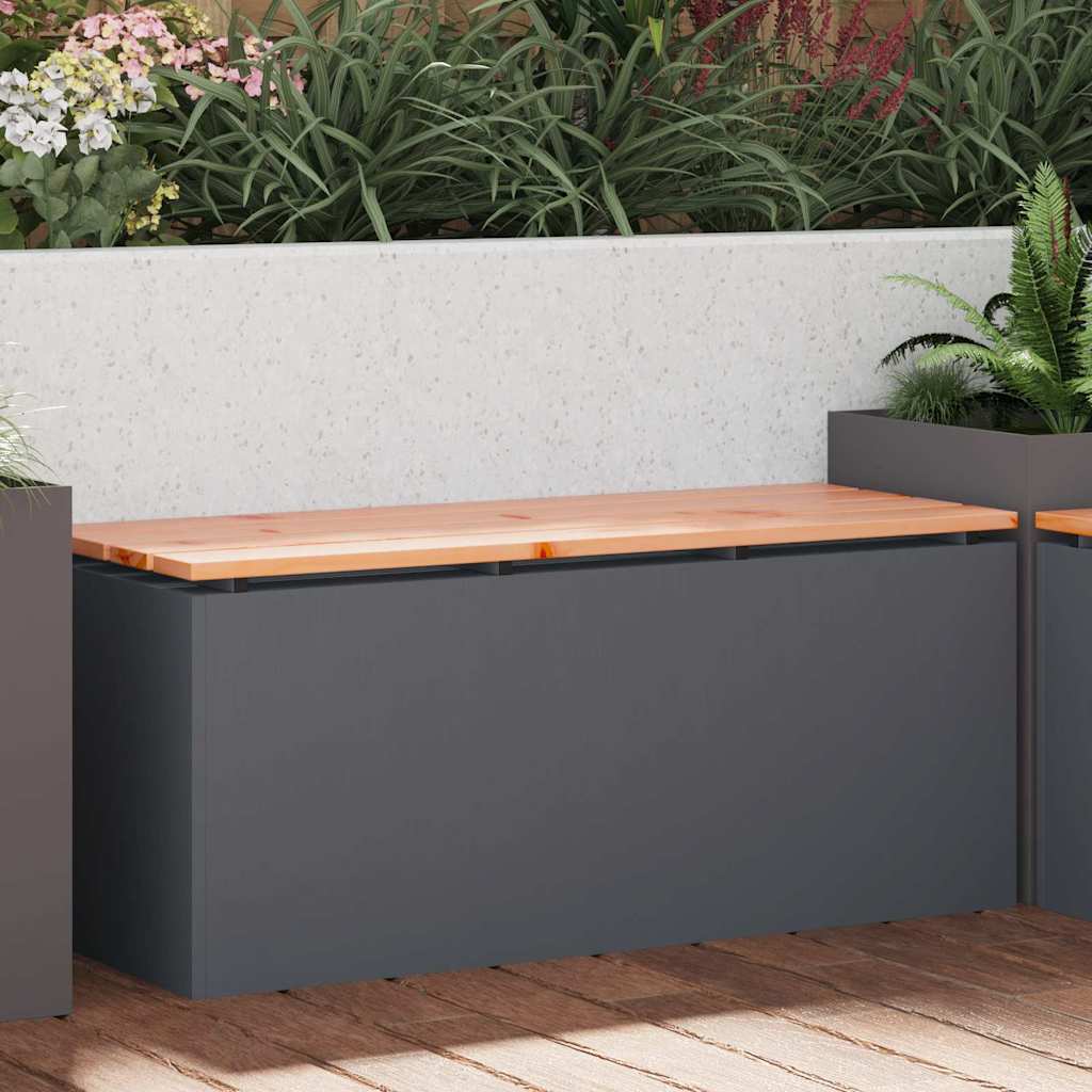 vidaXL Παγκάκι κήπου Ανθρακί 100 x 40 x 43 εκ Ατσάλι