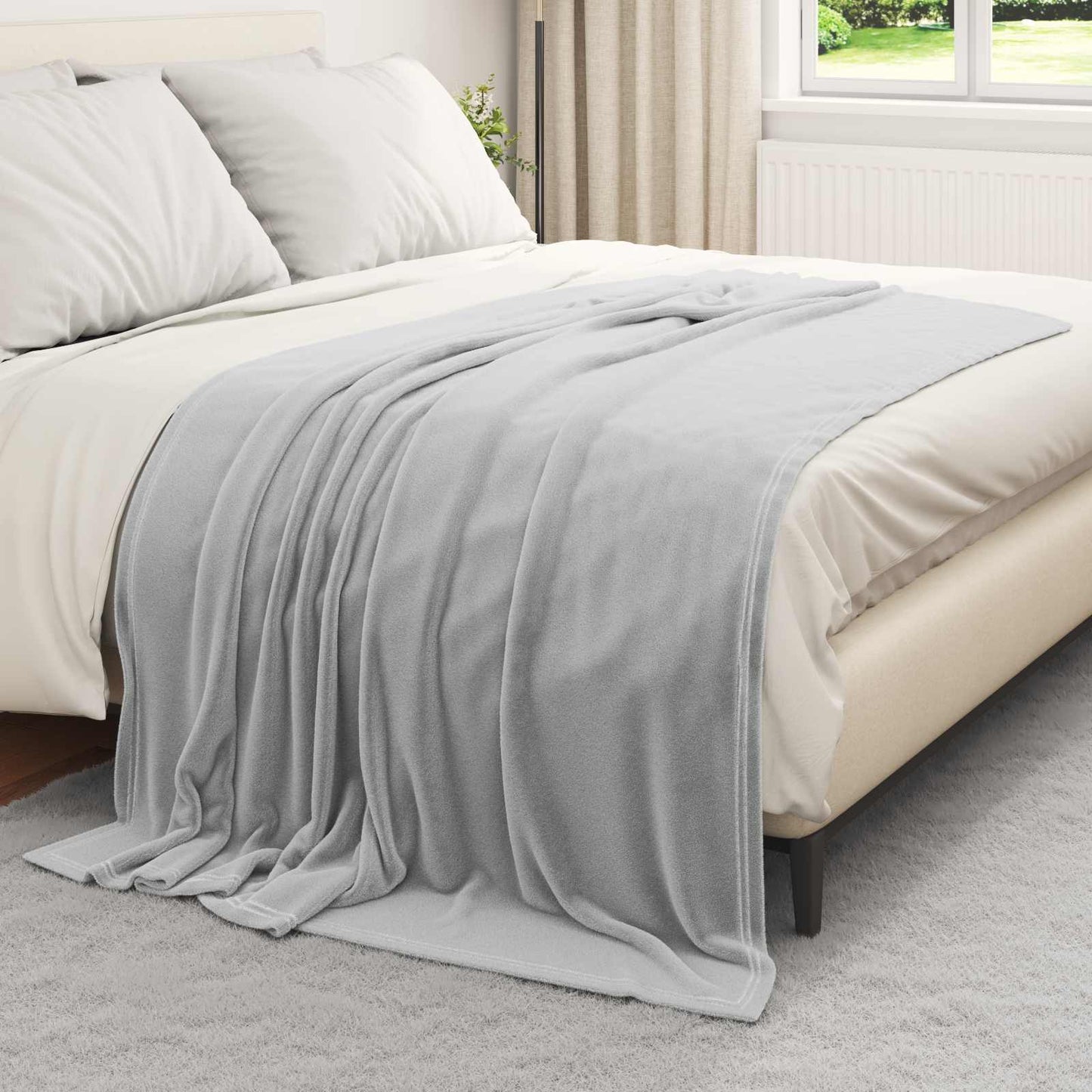 vidaXL Κουβέρτα Γκρι 150 x 200 cm Μαλλί