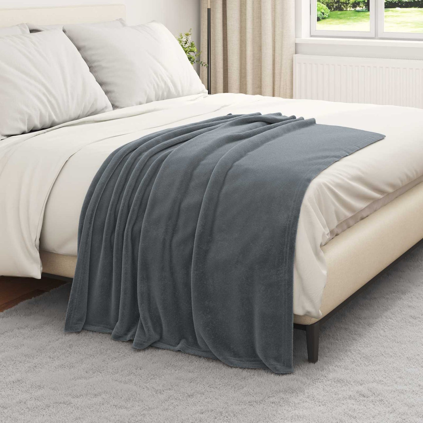 vidaXL Ριχτάρια 6 τμχ. Σκούρο Γκρι 130 x 150 cm 3.04 kg Μαλλί