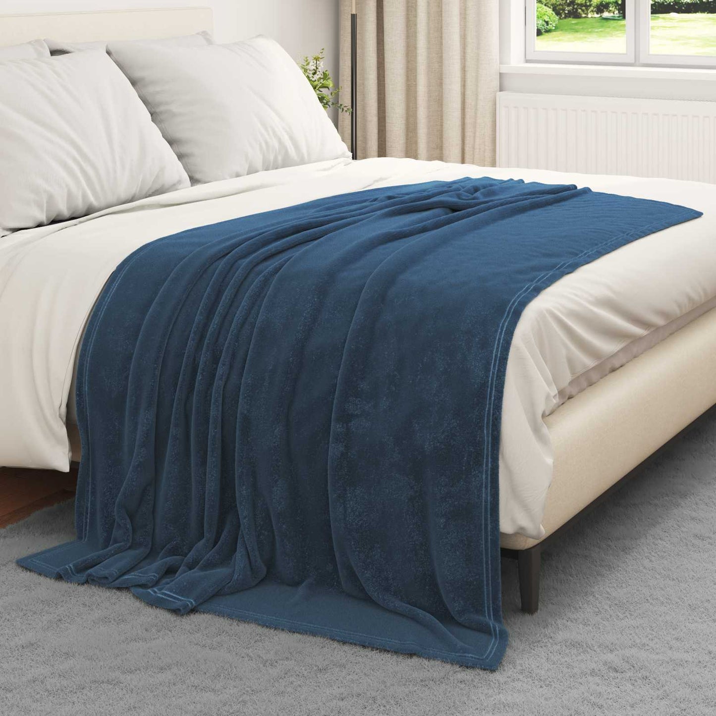 vidaXL Ριχτάρια 6 τμχ. Σκούρο μπλε 150 x 200 cm 4.68 kg Μαλλί