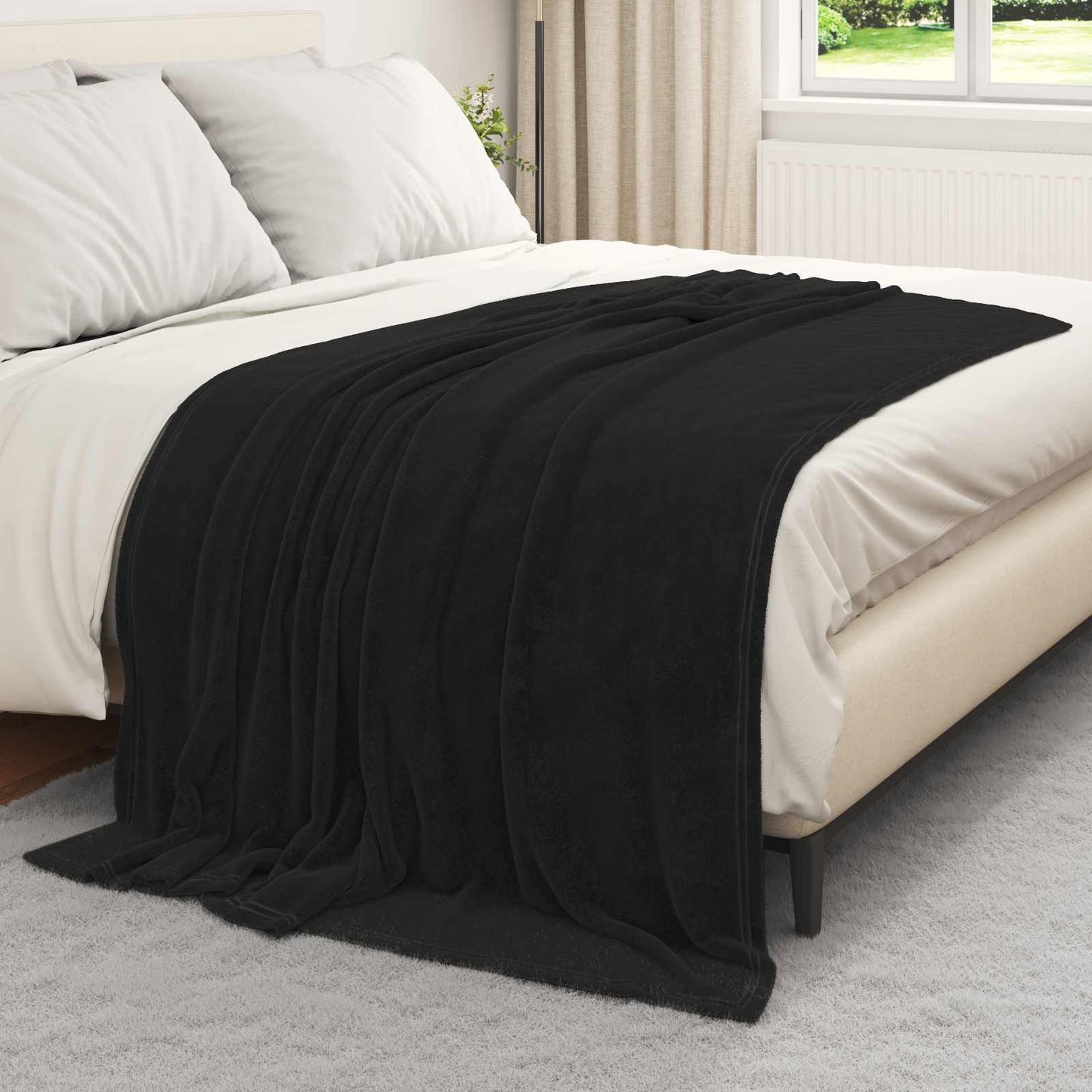 vidaXL Ριχτάρια 6 τμχ. Μαύρο 150 x 200 cm 4.68 kg Μαλλί