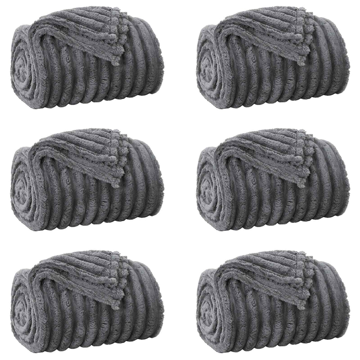 vidaXL Ριχτάρια 6 τμχ. Σκούρο Γκρι 150 x 130 εκ 2,85 kg Μαλλί