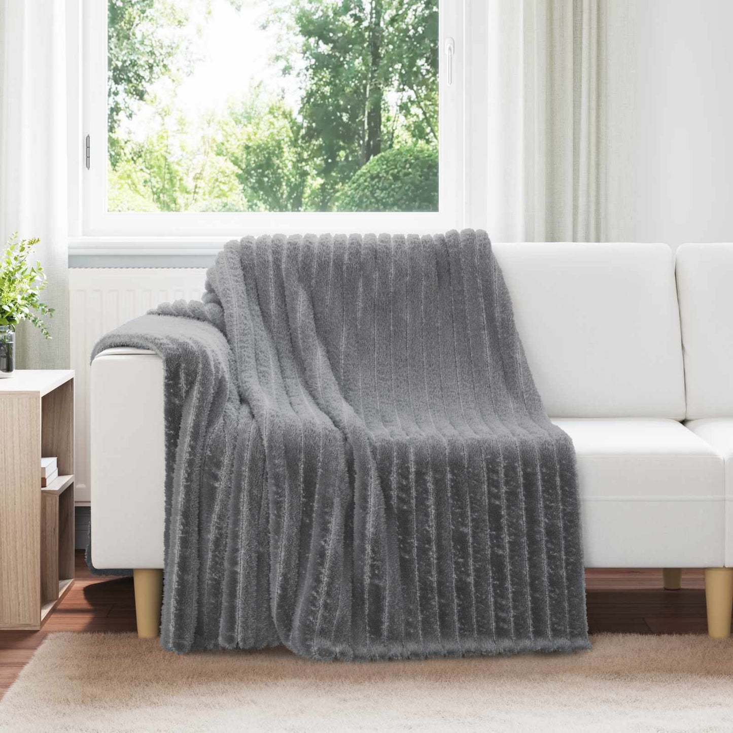 vidaXL Ριχτάρια 6 τμχ. Σκούρο Γκρι 200 x 150 cm 4,75 kg Μαλλί