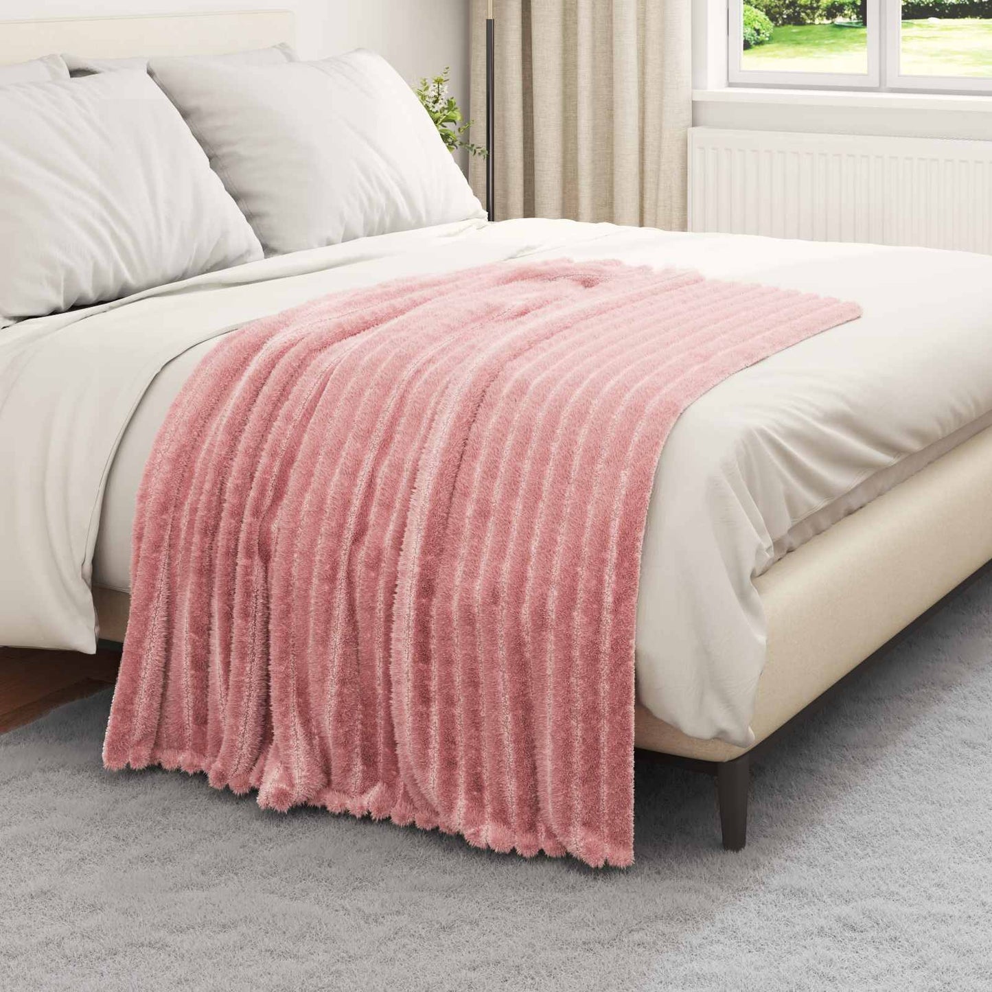 vidaXL Ριχτάρια 6 τμχ. Ροζ 150 x 130 εκ 2,85 kg Μαλλί