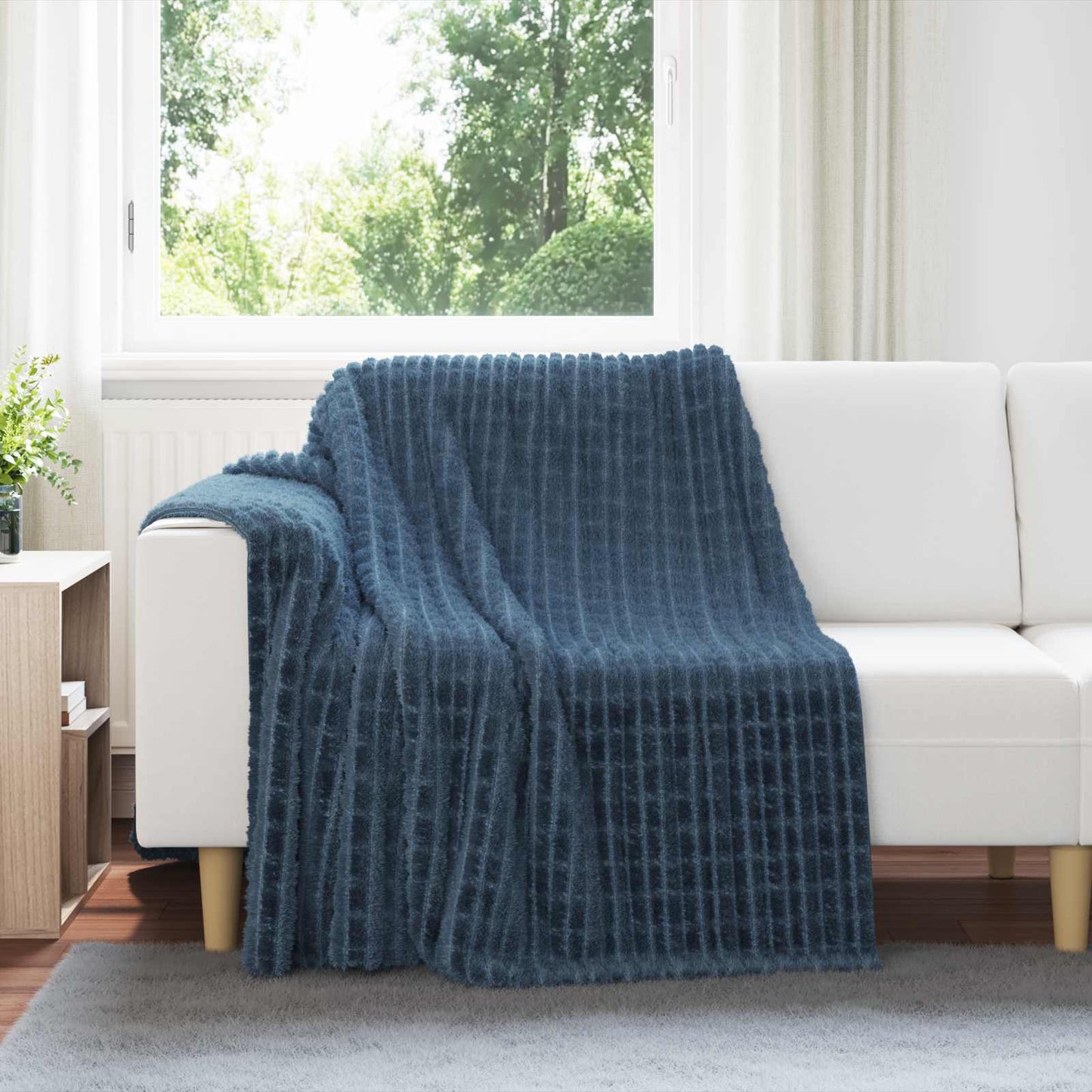 vidaXL Κουβέρτα Σκούρο μπλε 200 x 150 cm 0.75 kg Μαλλί