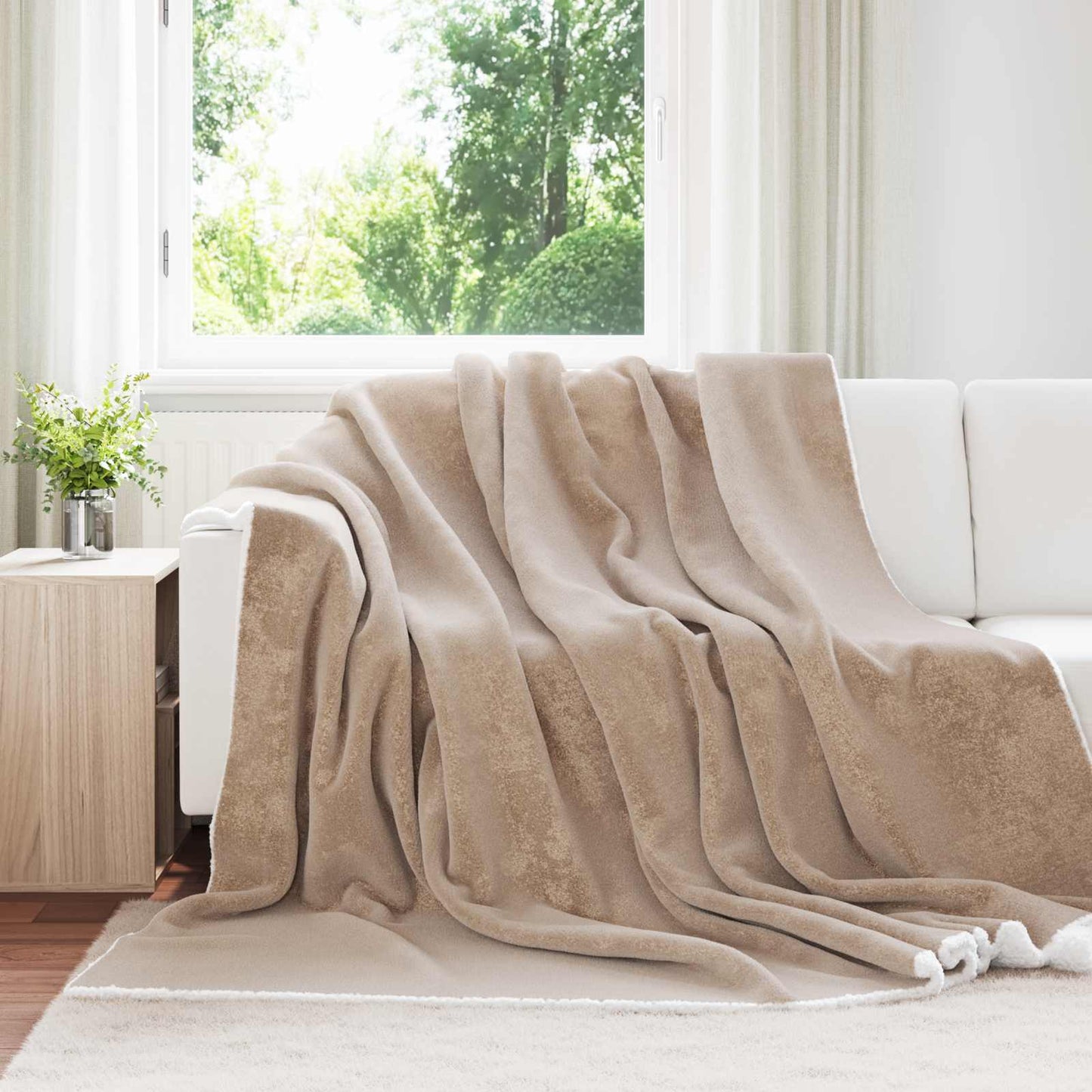 vidaXL Ριχτάρι Καμηλοπάρδαλη 240 x 270 εκ. 3,17 kg Μαλλί