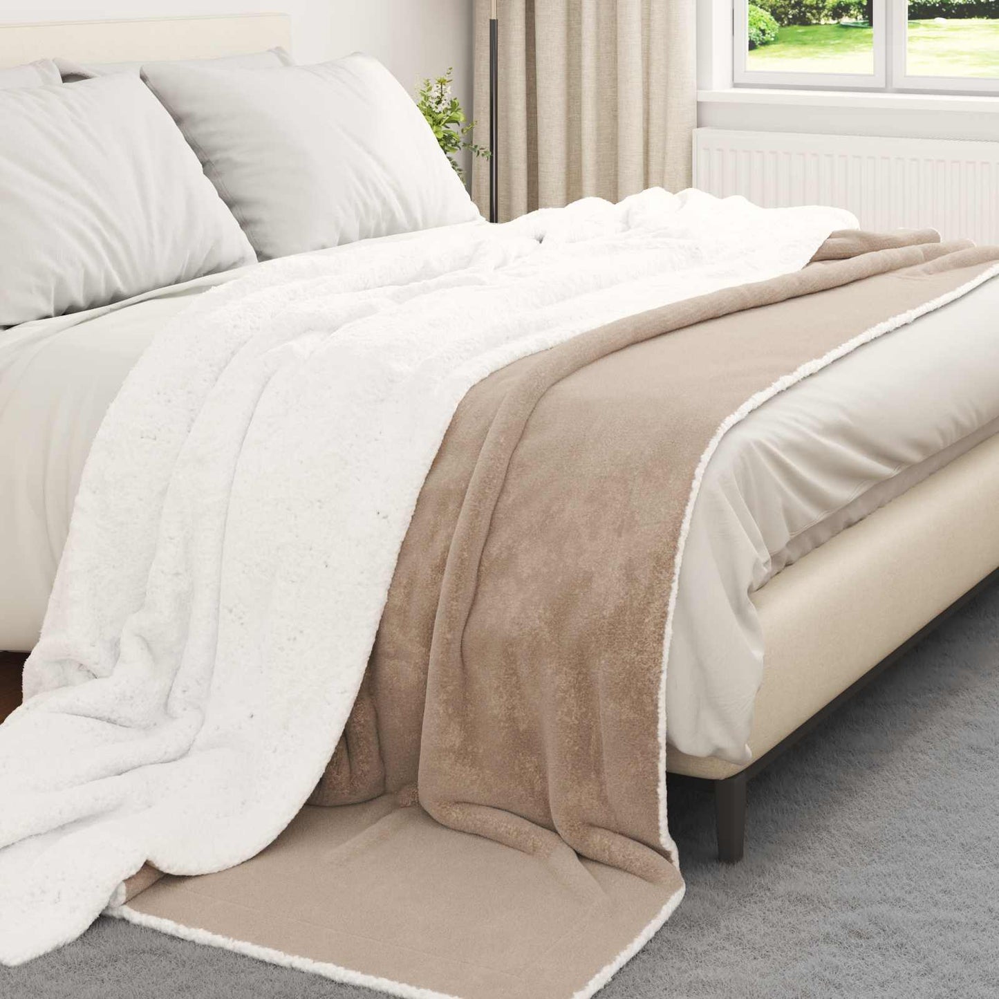vidaXL Ριχτάρι Καμηλοπάρδαλη 240 x 270 εκ. 3,17 kg Μαλλί