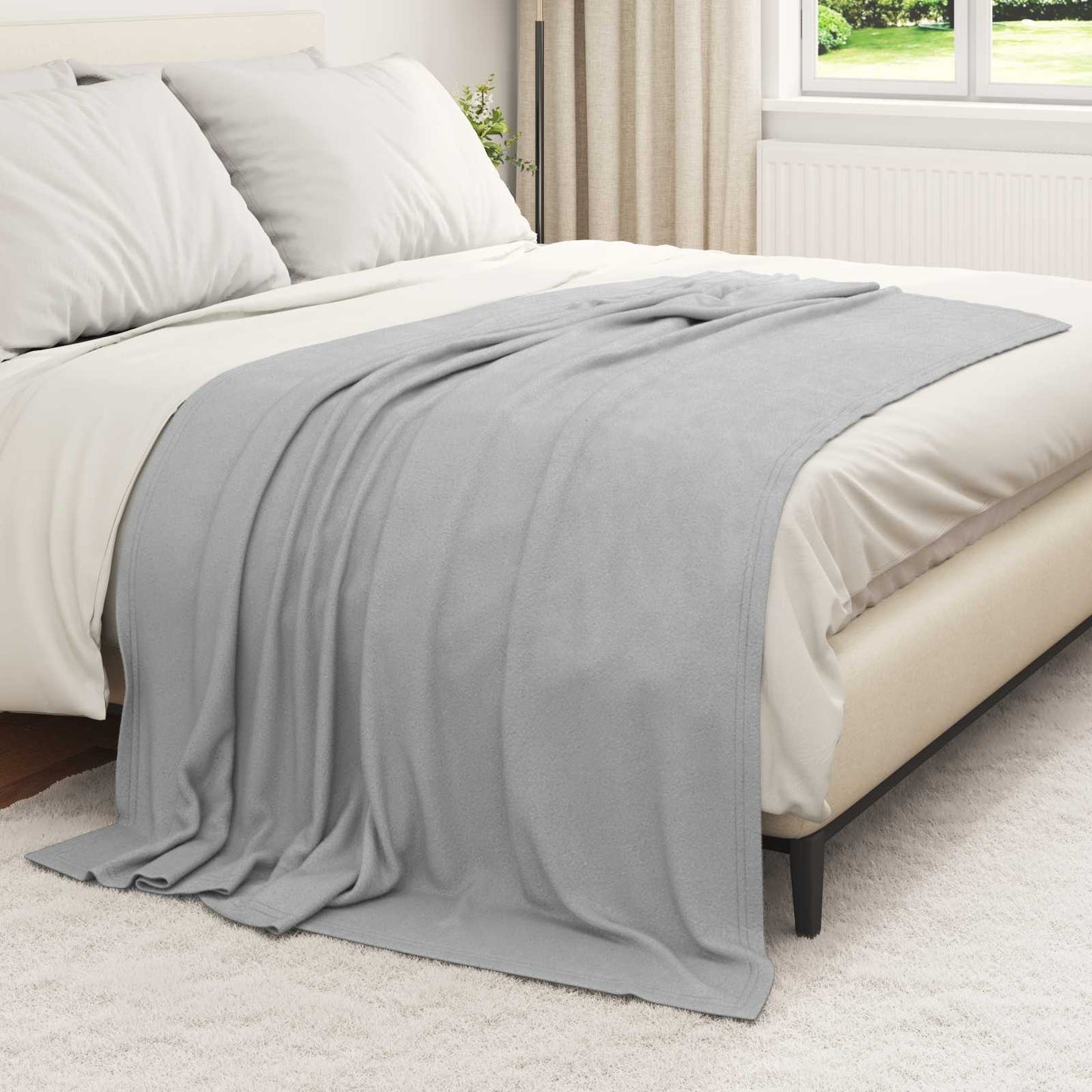 vidaXL Ριχτάρι Γκρι 200 x 150 cm 0.42 kg Μαλλί