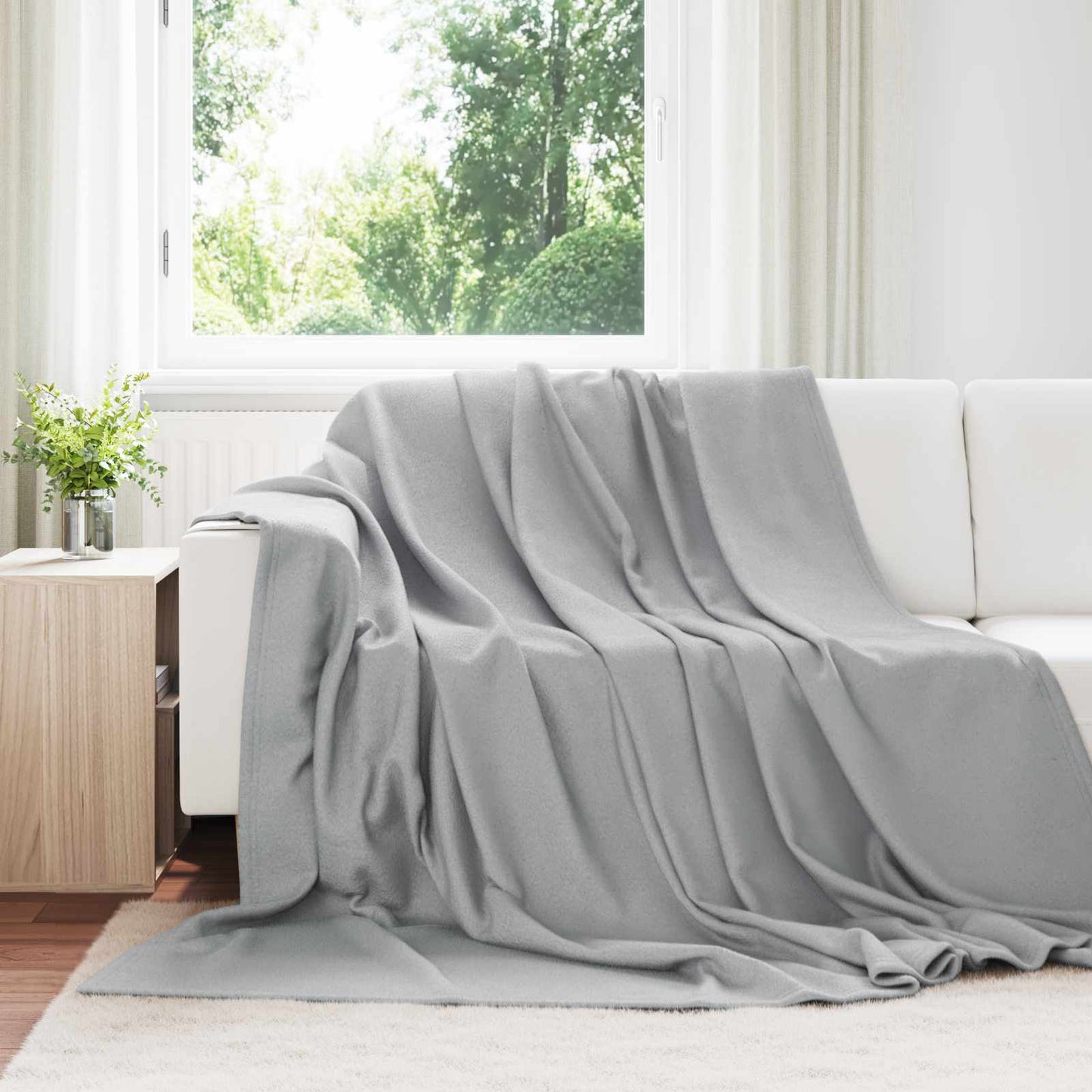 vidaXL Ριχτάρι Γκρι 270 x 240 cm 0.86 kg Μαλλί