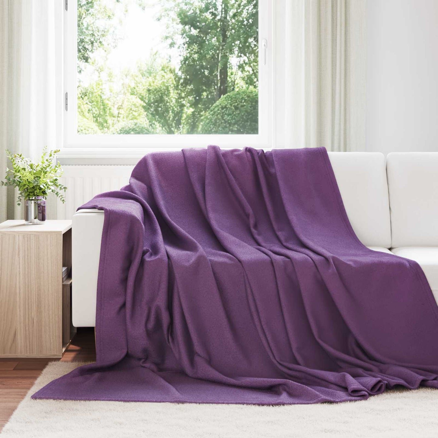 vidaXL Ριχτάρι Μοβ 270 x 240 cm 0.91 kg Μαλλί