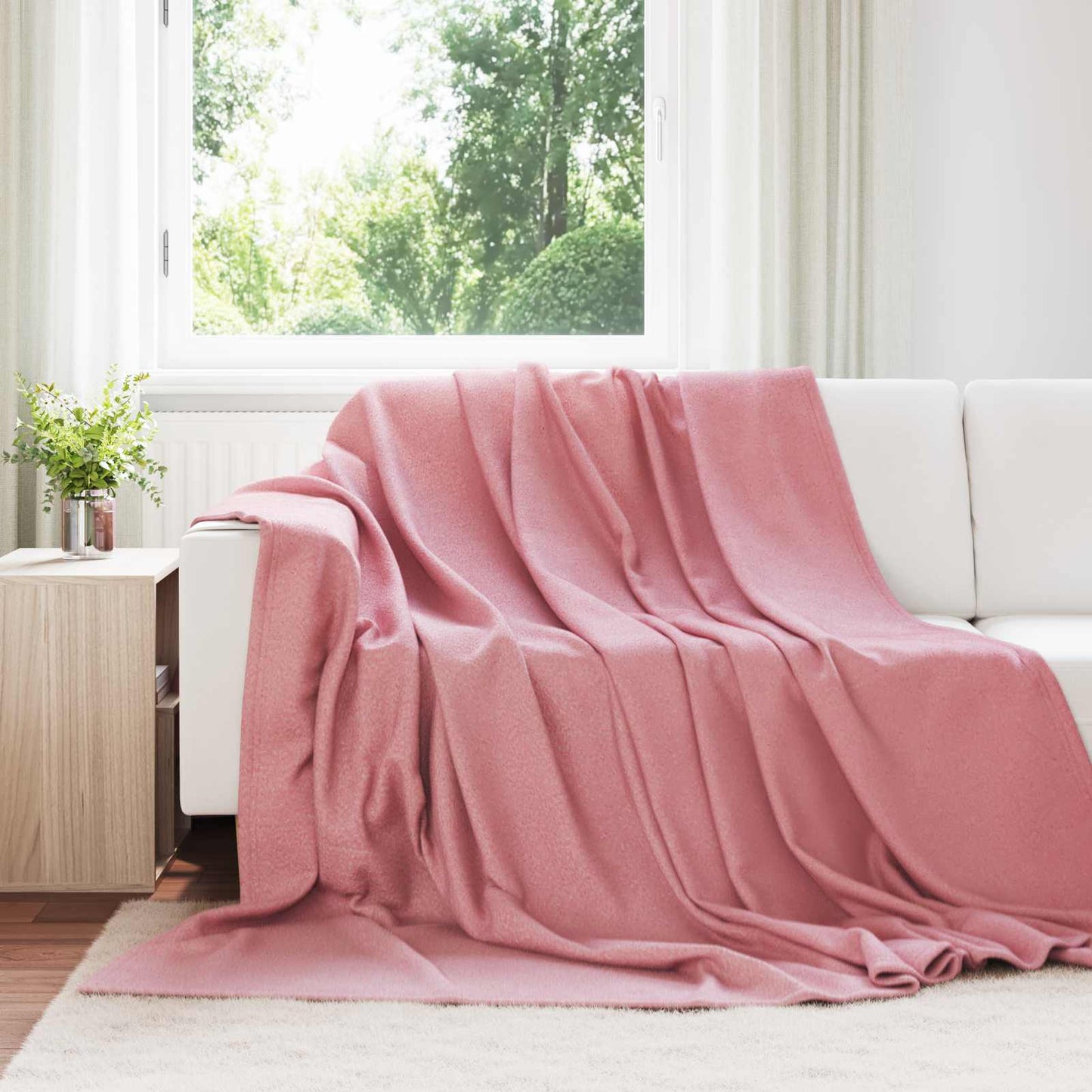 vidaXL Ριχτάρι Ροζ 270 x 240 cm 0.91 kg Μαλλί