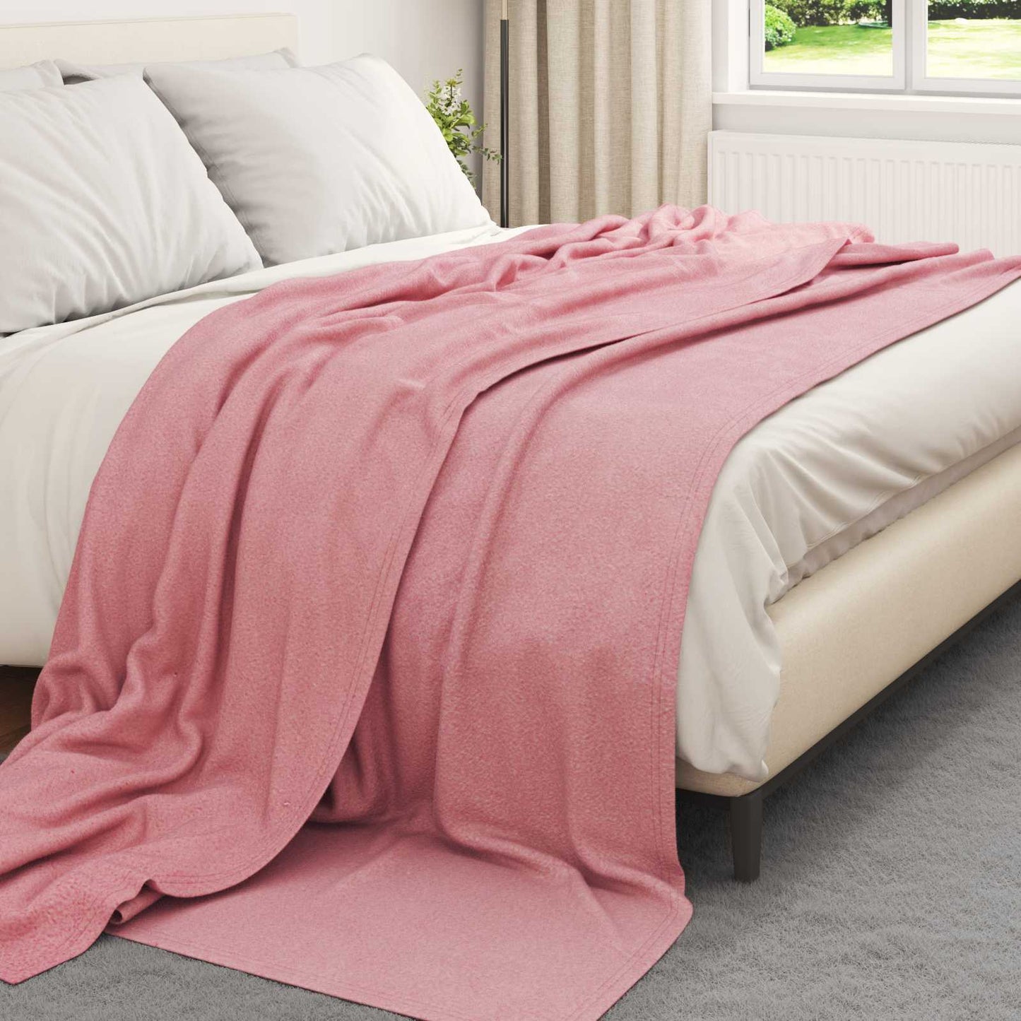 vidaXL Ριχτάρι Ροζ 270 x 240 cm 0.91 kg Μαλλί