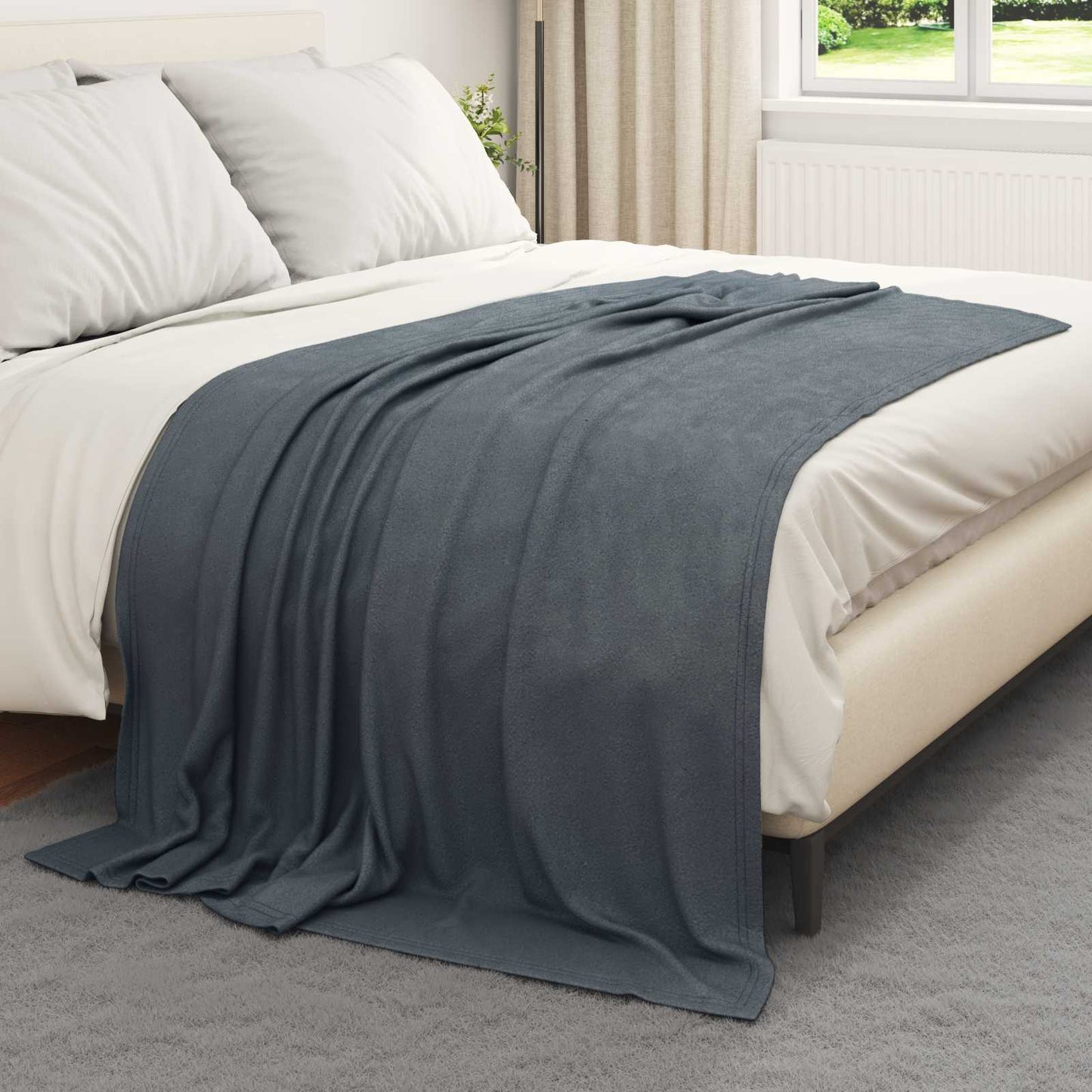 vidaXL Ριχτάρια 24 τμχ. Σκούρο Γκρι 200 x 150 cm 10.41 kg Μαλλί