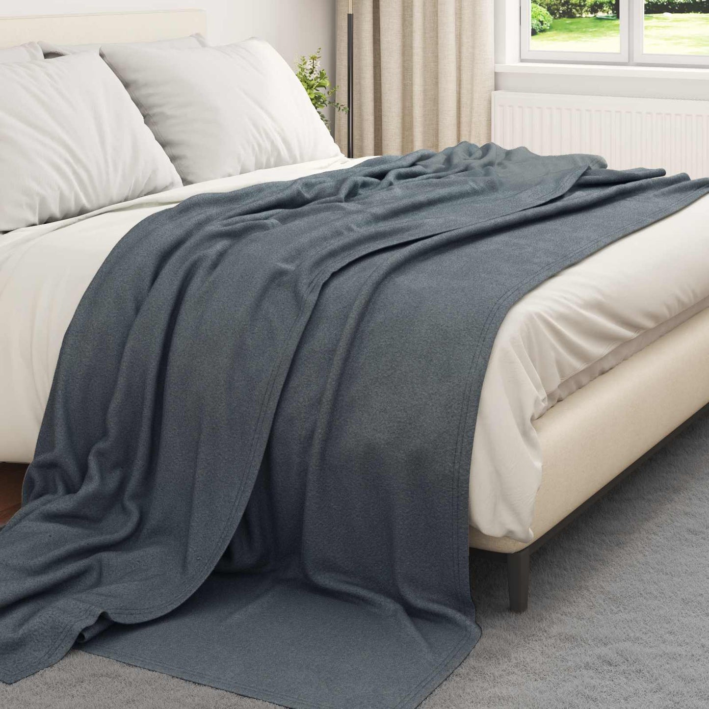 vidaXL Ριχτάρια 24 τμχ. Σκούρο Γκρι 240 x 220 cm 17.63 kg Μαλλί