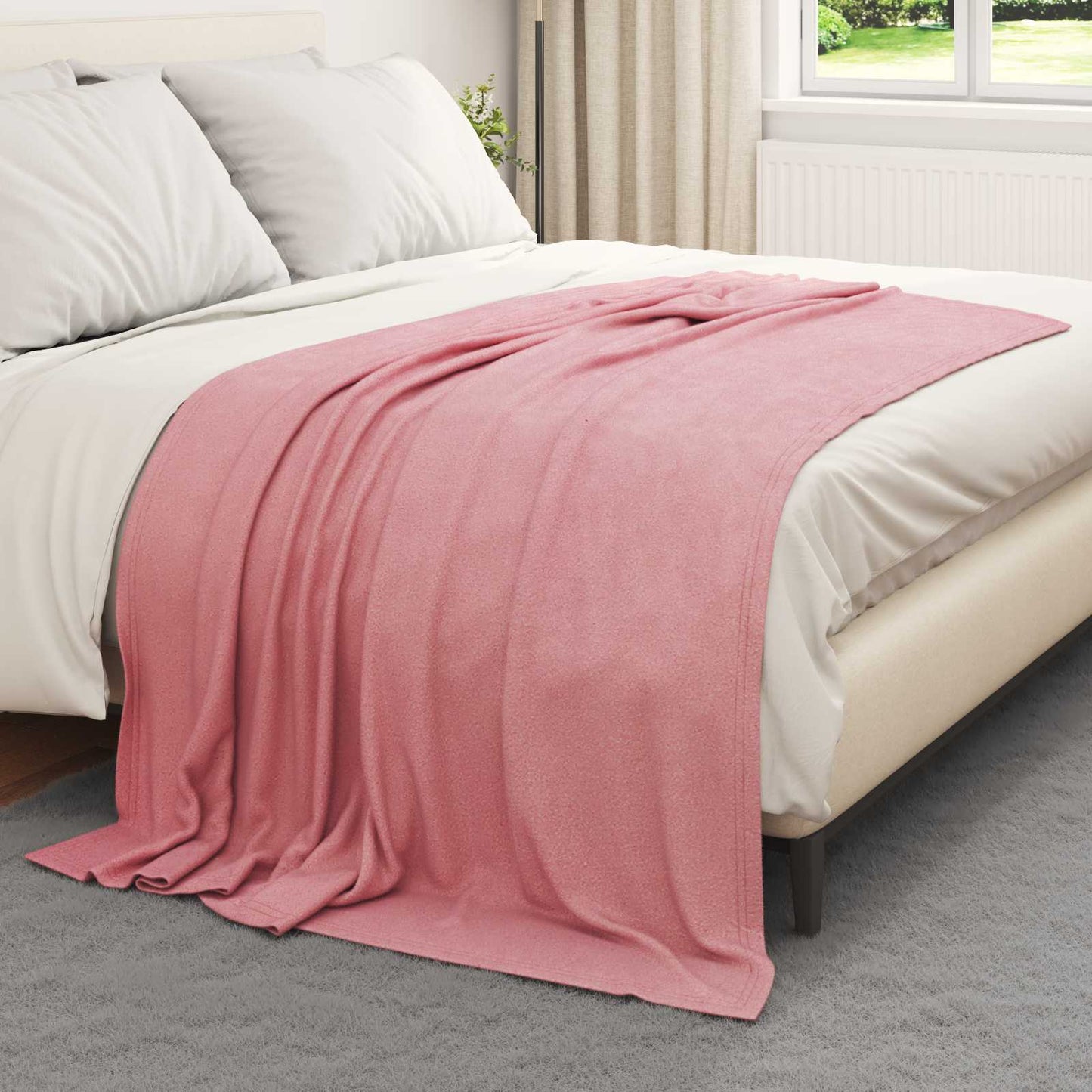 vidaXL Ριχτάρια 24 τμχ. Ροζ 200 x 150 cm 10.41 kg Μαλλί