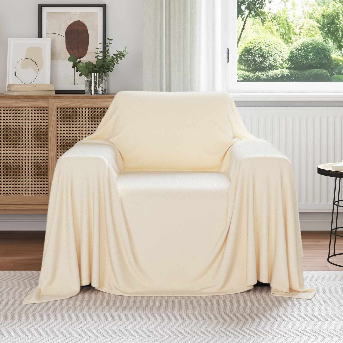 vidaXL Ριχτάρι Κρεμ 210 x 140 εκ 0.41 kg Μαλλί