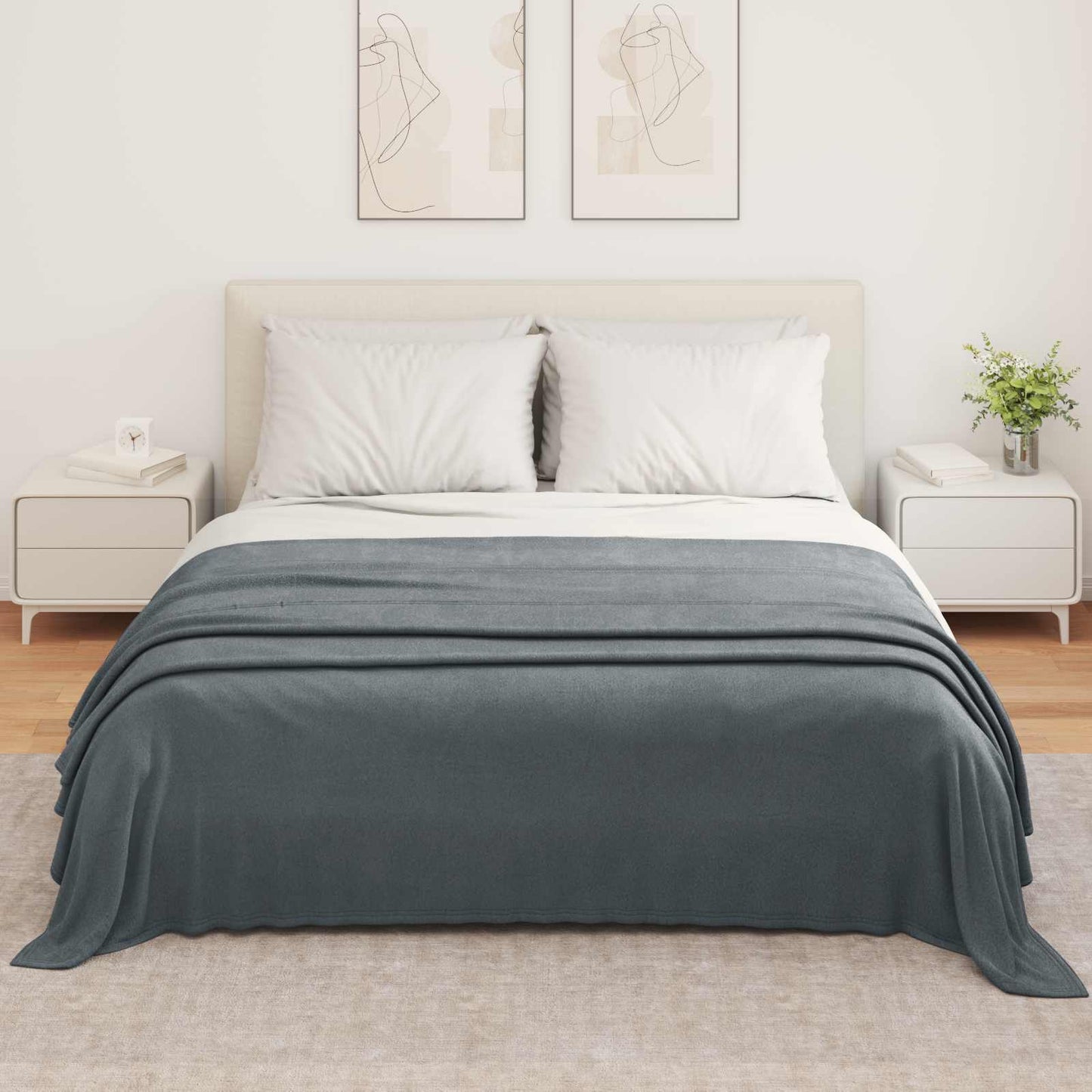 vidaXL Ριχτάρι Σκούρο Γκρι 350 x 270 εκ. 1.3 kg Μαλλί