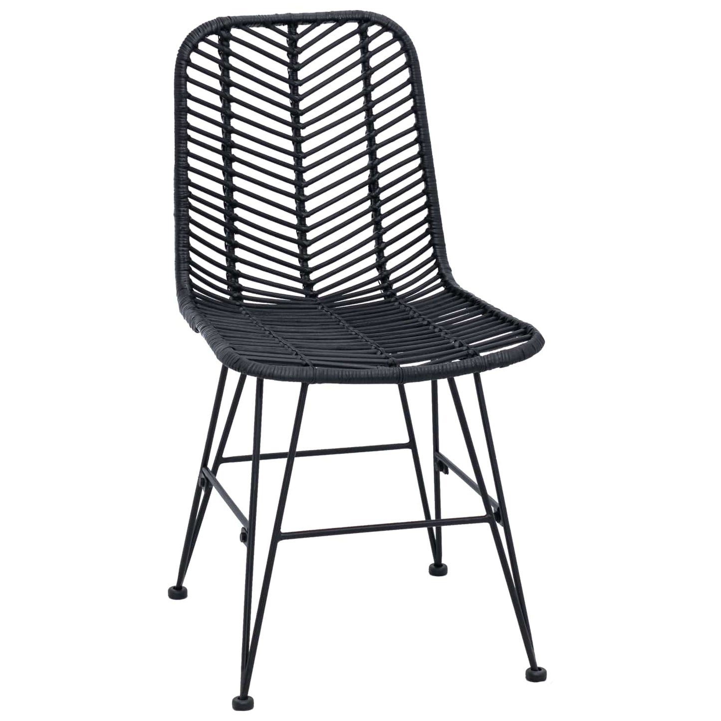 vidaXL Καρέκλα τραπεζαρίας 2 pcs Μαύρο 44.5 x 55 x 85 εκ.