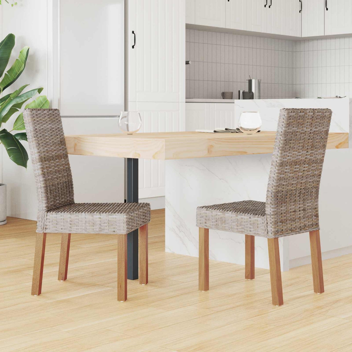 vidaXL Καρέκλα τραπεζαρίας GENDT 2 τμχ. Γκρίζο Kubu 45 x 54 x 93 εκ