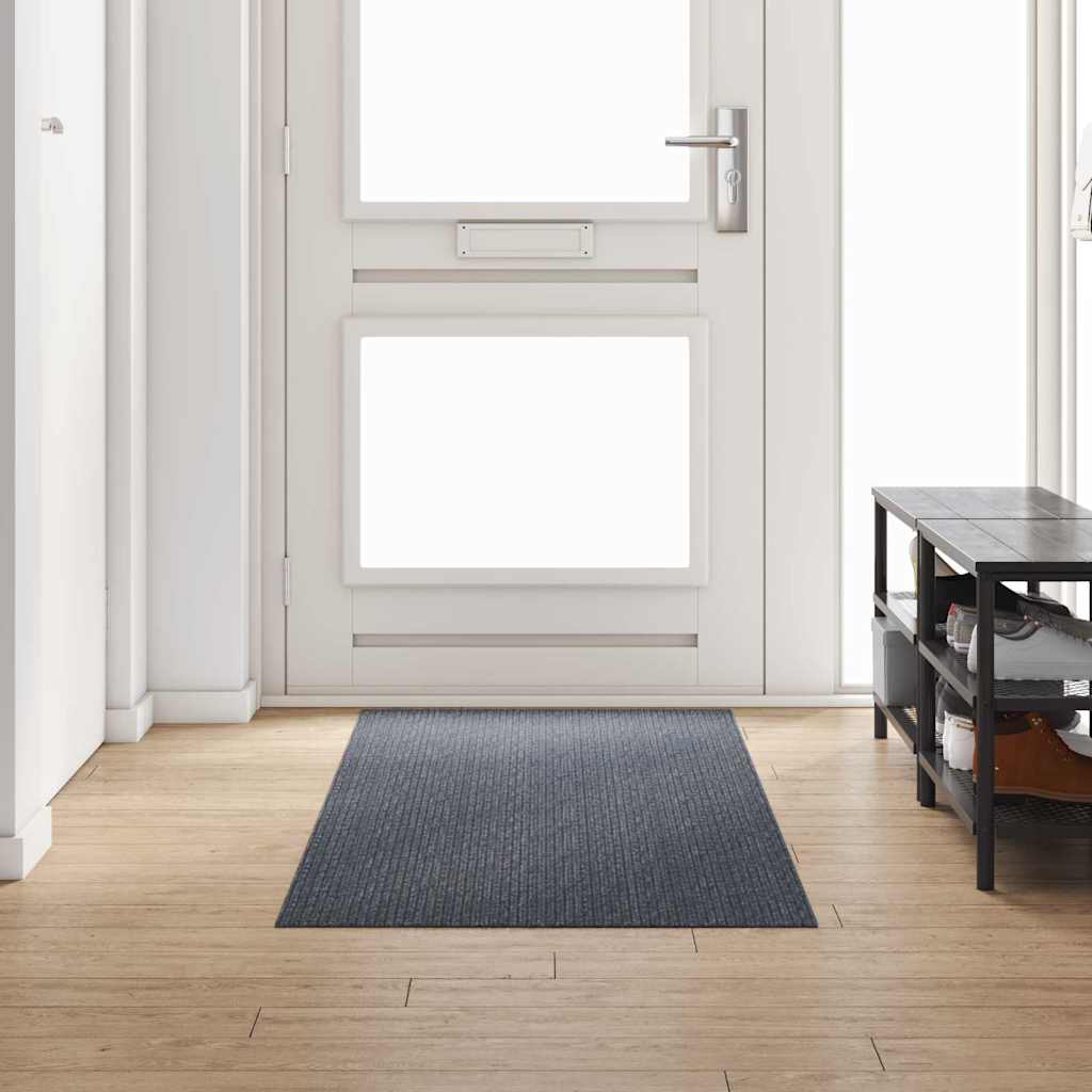 vidaXL Δερμάτινο Χαλί Γκρι 80 x 250 cm ύφασμα