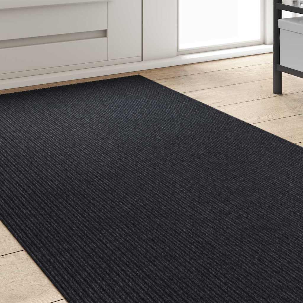 vidaXL Δερμάτινο Χαλί Ανθρακί 80 x 200 cm ύφασμα