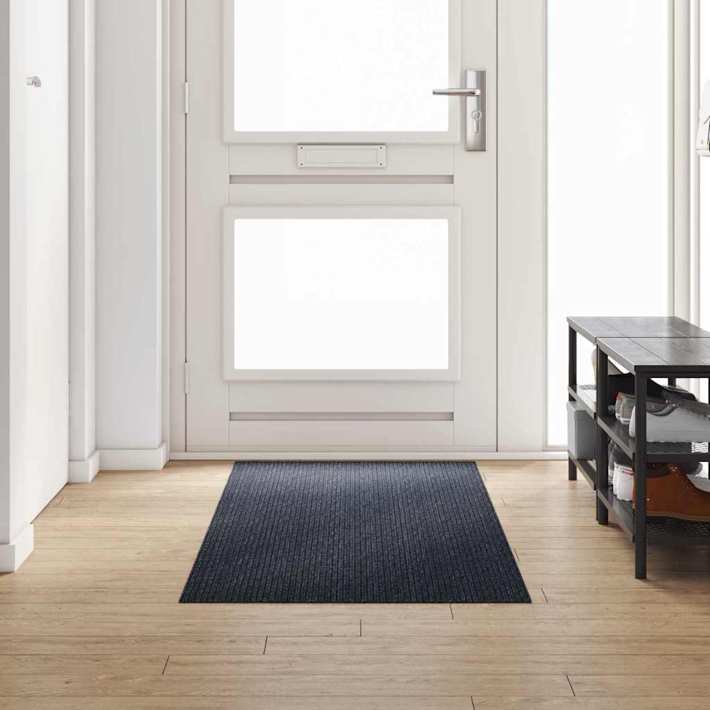 vidaXL Δερμάτινο Χαλί Ανθρακί 80 x 250 cm ύφασμα