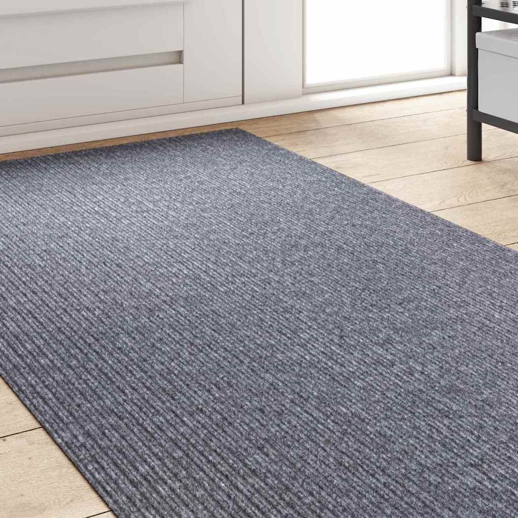vidaXL Δερμάτινο Χαλί Ανοιχτό γκρι 80 x 500 cm ύφασμα