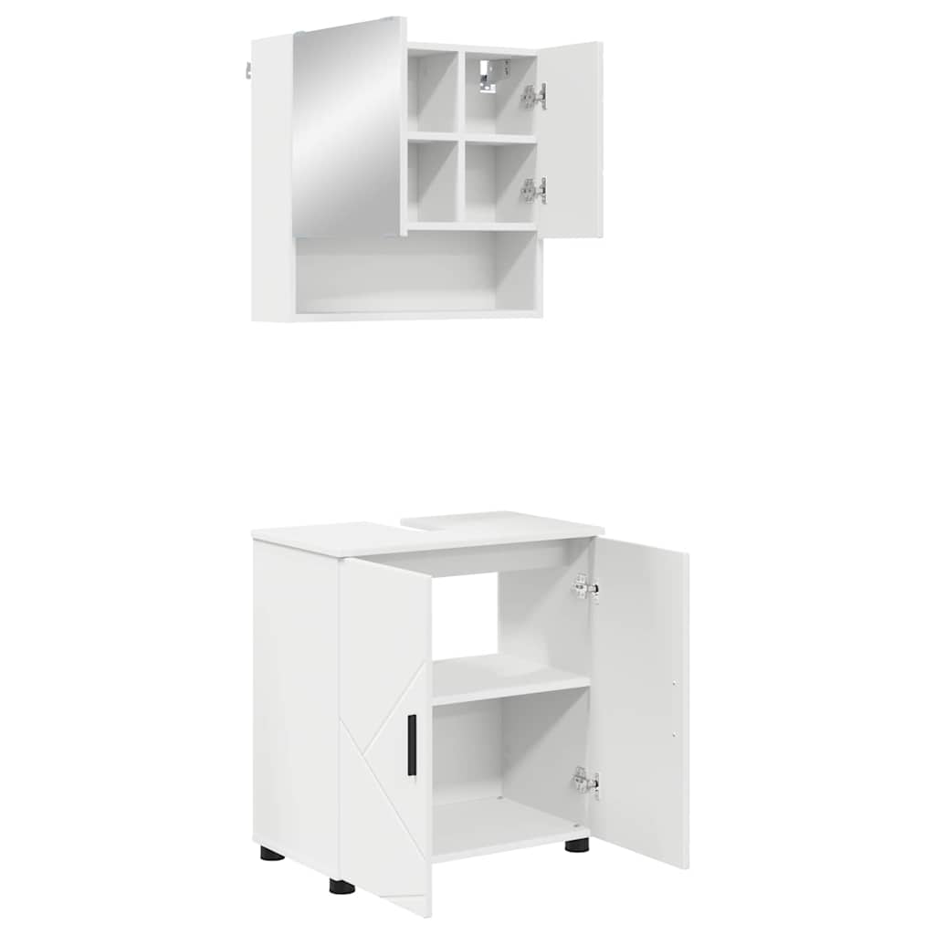 vidaXL Σετ Επίπλων Μπάνιου Επιτοίχιο 2 pcs Λευκό 61 x 35 x 64 εκ.