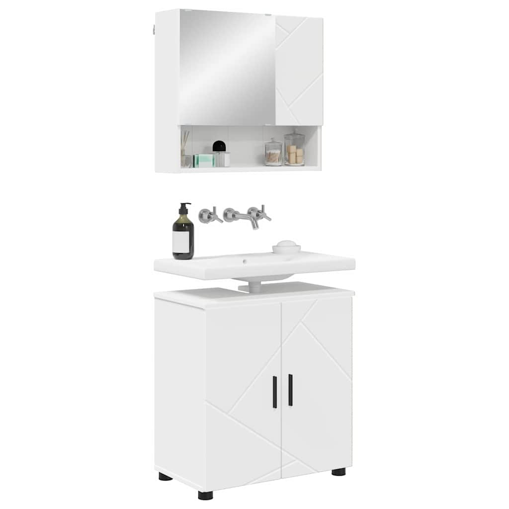 vidaXL Σετ Επίπλων Μπάνιου Επιτοίχιο 2 pcs Λευκό 61 x 35 x 64 εκ.