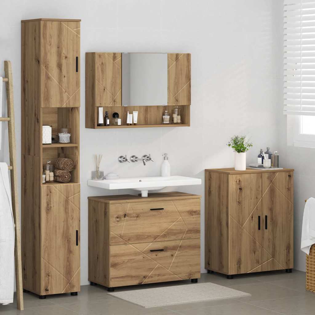 vidaXL Σετ Επίπλων Μπάνιου 4 τμχ. Artisan Oak 35 x 30 x 192 εκ