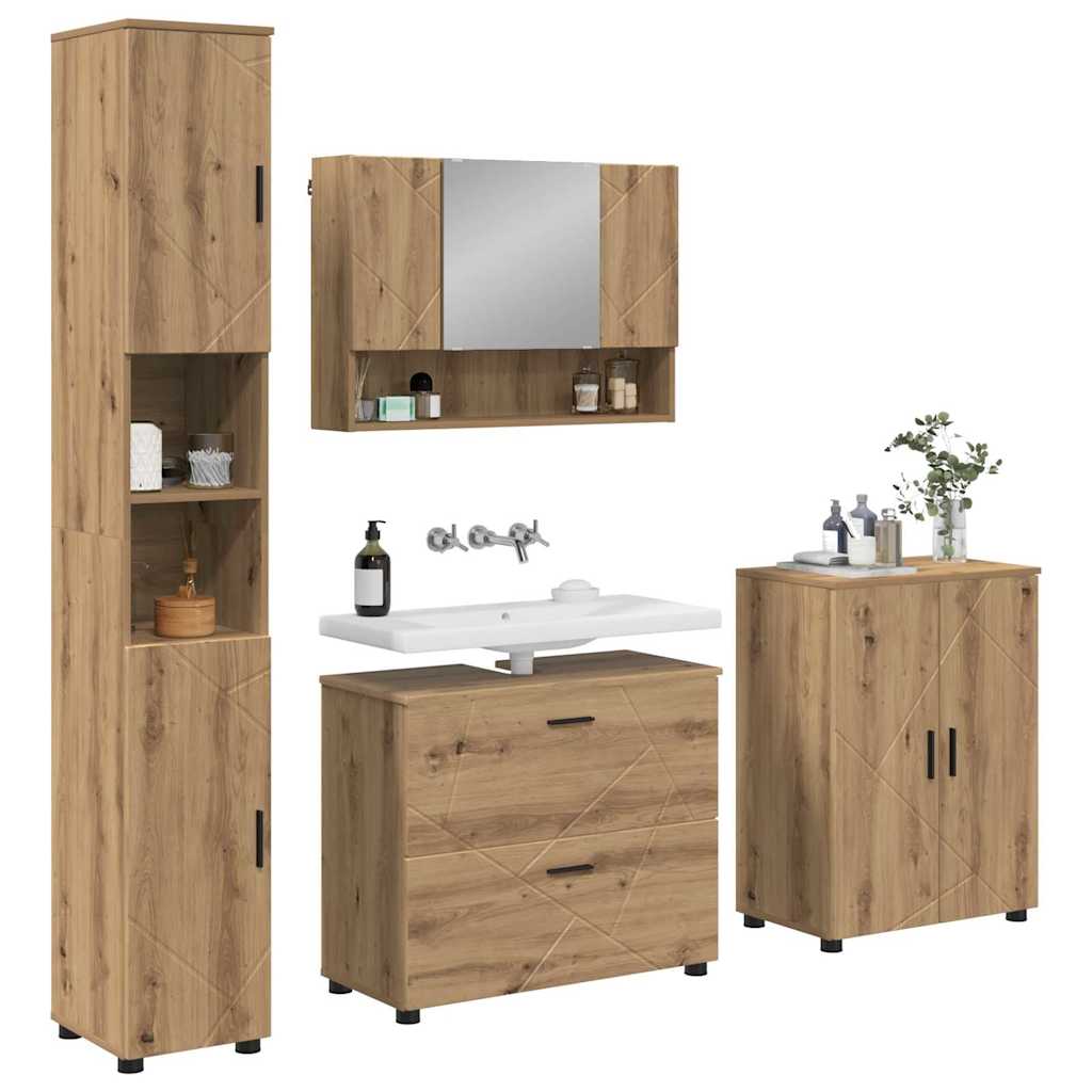 vidaXL Σετ Επίπλων Μπάνιου 4 τμχ. Artisan Oak 35 x 30 x 192 εκ