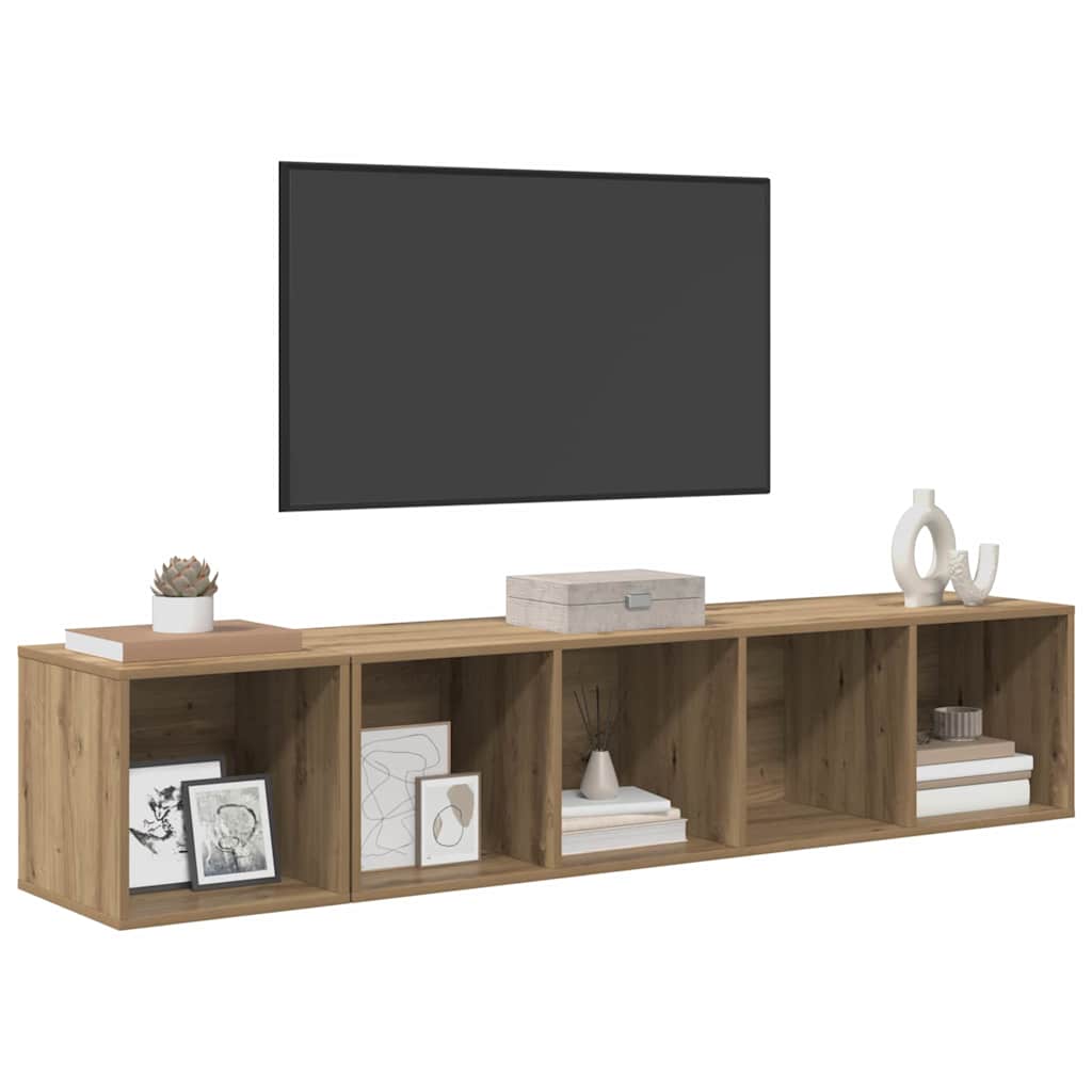 vidaXL 2 pcs artisan δρυς 37 x 37 x 142.5 εκ Επεξεργασμένο ξύλο