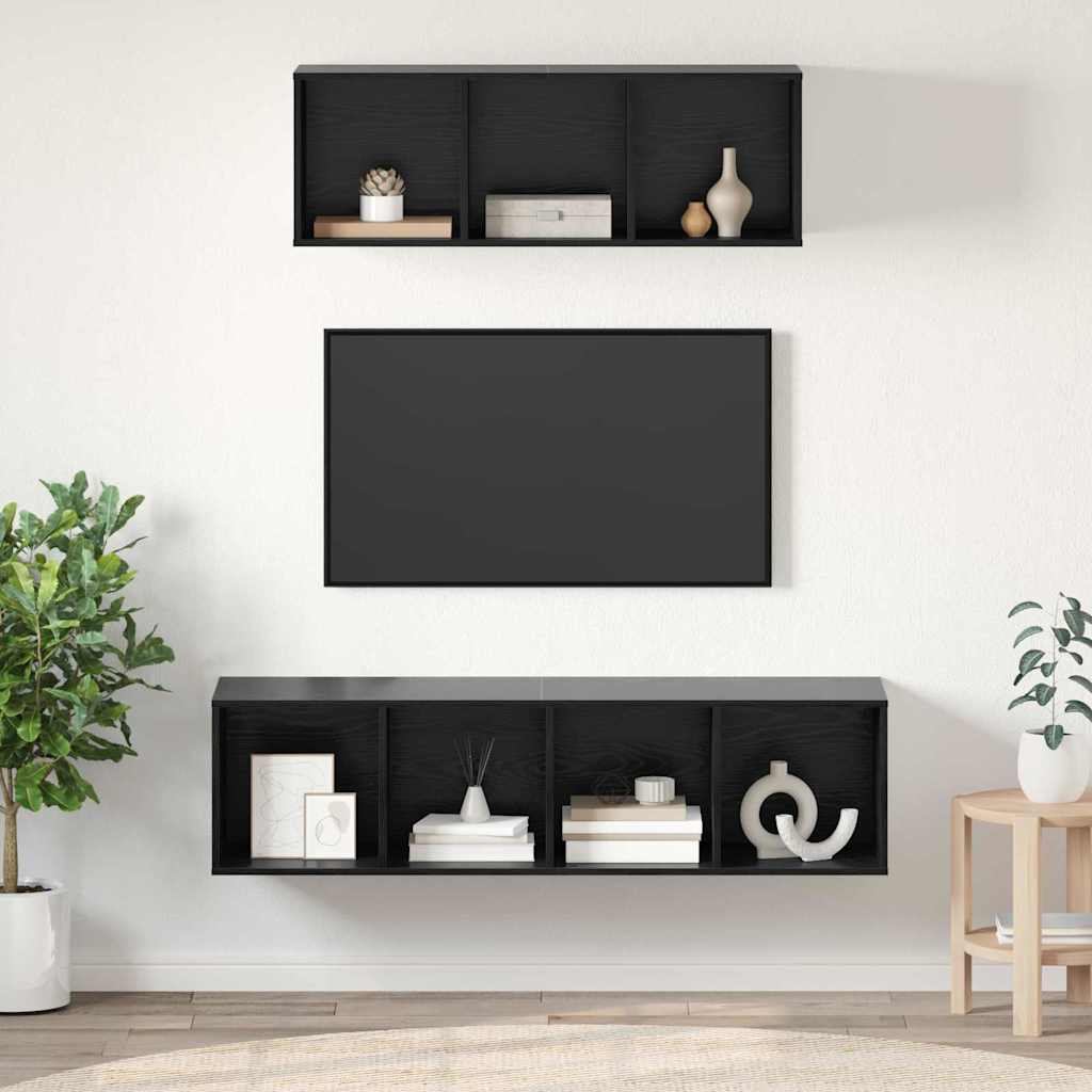 vidaXL Σετ Τηλεοπτικού Κάδου 2 pcs Μαύρη δρυς 37 x 37 x 142.5 εκ