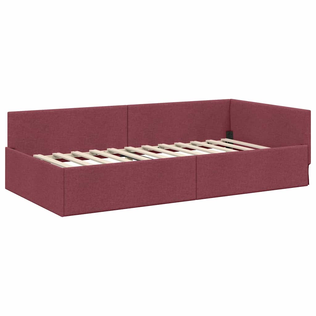 vidaXL Κρεβάτι Γωνίας Κόκκινο 80 x 200 cm ύφασμα