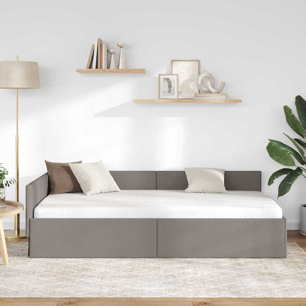 vidaXL Κρεβάτι Γωνίας Taupe 80 x 200 cm ύφασμα