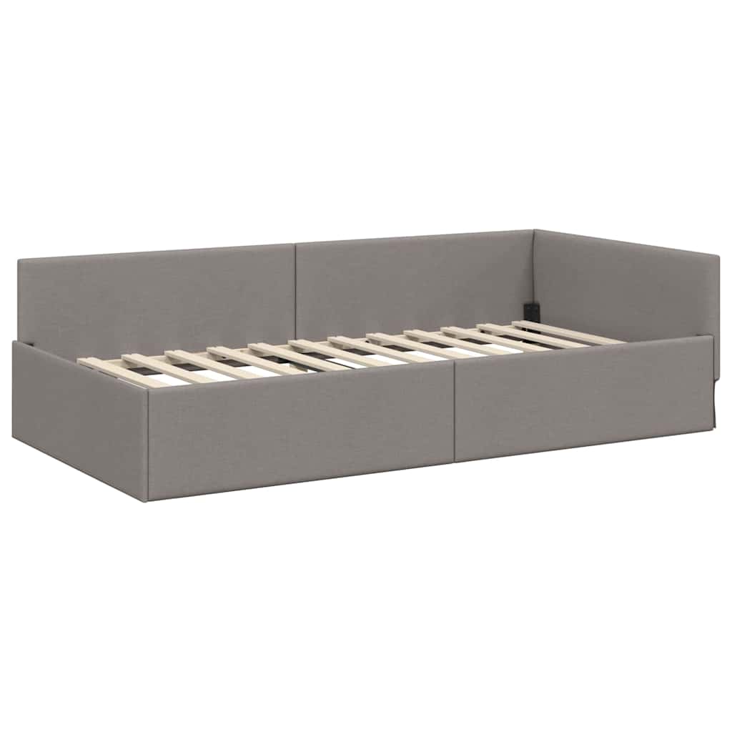 vidaXL Κρεβάτι Γωνίας Taupe 80 x 200 cm ύφασμα