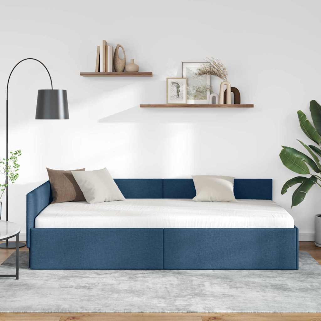 vidaXL Κρεβάτι Γωνίας Μπλε 80 x 200 cm ύφασμα
