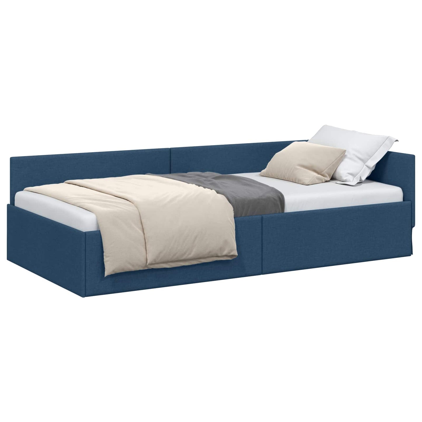 vidaXL Κρεβάτι Γωνίας Μπλε 90 x 190 cm ύφασμα