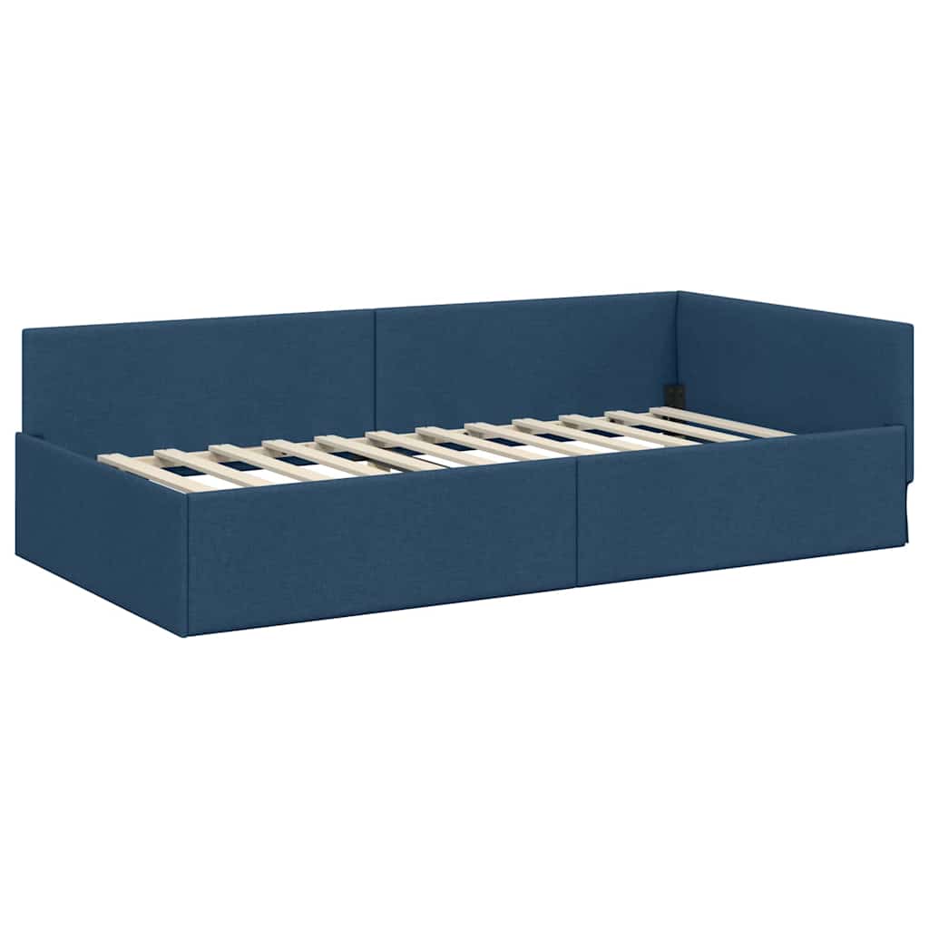 vidaXL Κρεβάτι Γωνίας Μπλε 90 x 200 cm ύφασμα