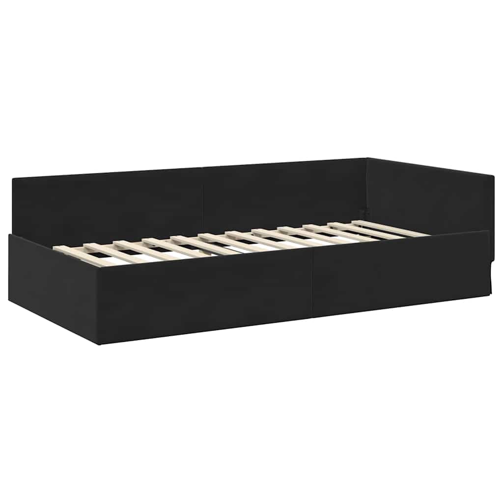 vidaXL Κρεβάτι Γωνίας Μαύρο 80 x 200 cm Βελούδο