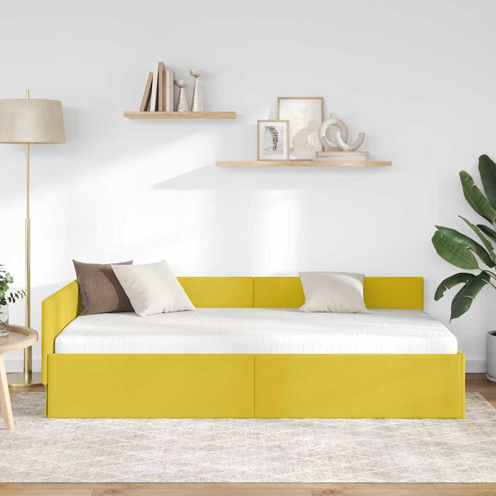 vidaXL Κρεβάτι Γωνίας Κίτρινο 80 x 200 cm Βελούδο