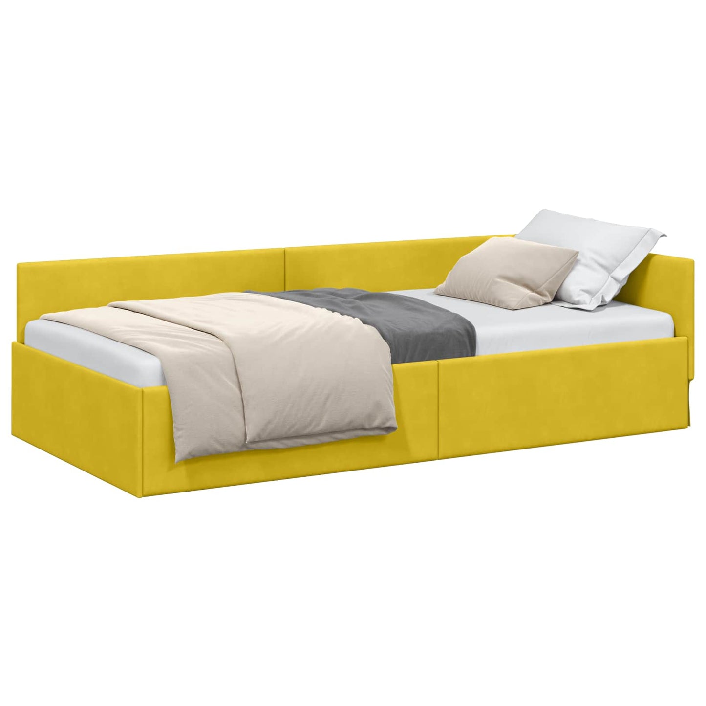 vidaXL Κρεβάτι Γωνίας Κίτρινο 80 x 200 cm Βελούδο
